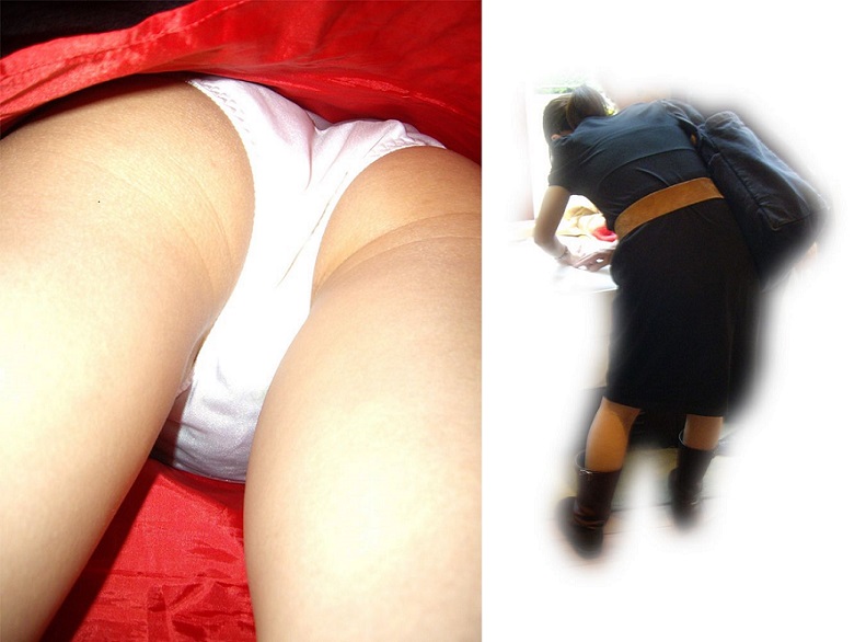 星柄のパンツ逆さ撮りエロ尻に勃起!パンスト生パン私服お姉さん Pen 02と01セット販売
