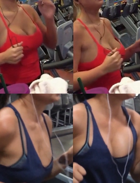 巨乳揺れまくり2人★ジム隠し撮り