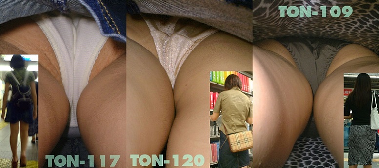 店内駅構内で逆さ撮りピンクのパンツお姉さんギャル TON 02と03セット販売