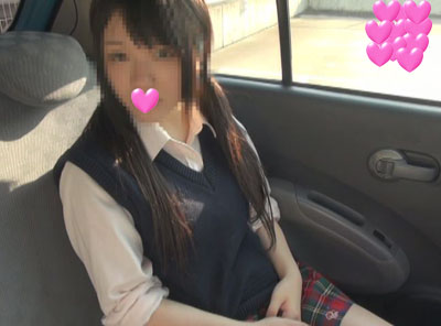 【JK個人撮影】超美少女JKだ〜！おとなしめで緊張してる感がたまらない車内フェラ映像