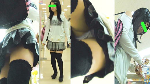 【フルHD】ふりふりスカート＆ニーハイ 美少女の超接写パンチラ