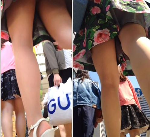 【動画】ちらり女子(014)モデルウォークするこの女性、マジ脚きれい・・・。花柄のスカートにはやはり花柄のPなんですね。