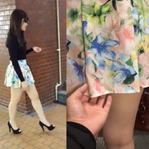 【盗撮】モデル級スレンダー美女のスカートめくりTバッグ！