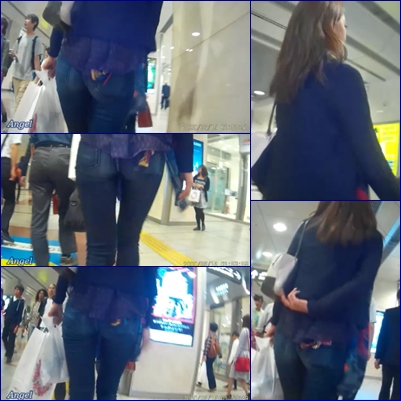 超興奮!!素晴らしい食い込みを見せるデニパン履いた長身美脚でスタイル抜群のお姉さん!其の1