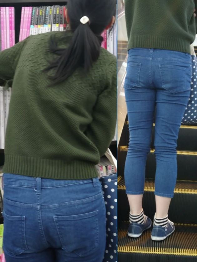 【FHD】お尻動画03　デニムパンツが濡れてる長身JK