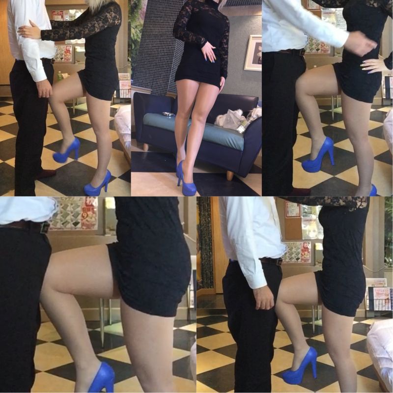 美脚キャバ嬢!パンスト美脚で股間を膝でグリグリしてもらいました!