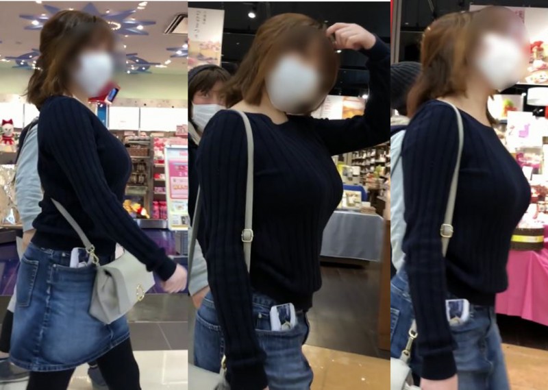 スリムな体形にアンバランスなデカパイのお嬢さん!