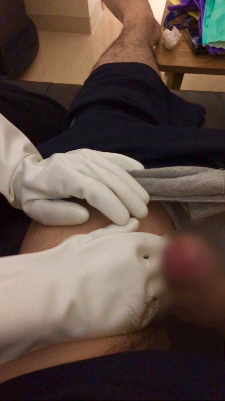 炊事用ゴム手袋で気持ちよく