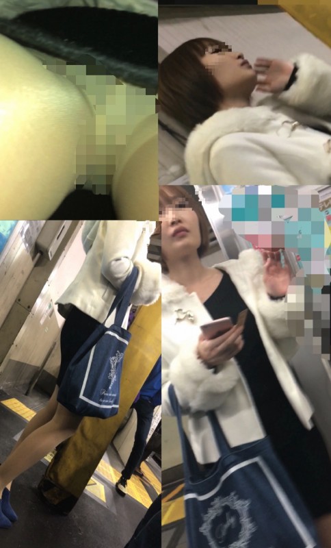 【スマホで逆さ撮り18】超ミニスカお姉さん ナチュスト越しのパンティ【素人盗撮】