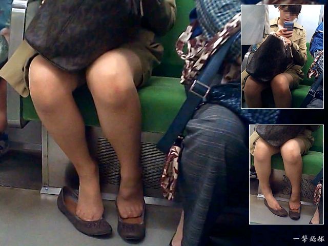 電車内で座っていたおねーさんが足グセ悪くて靴脱ぎシーンに興奮した
