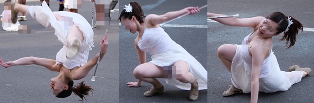 美人JDバトン 02 しゃがみ開脚巨胸谷