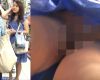 【妄想】逆さ撮りパンチラ015　買い物の途中で、ふと髪をかき上げるその瞬間