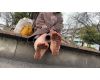 【Part20】Japanese girl walks barefoot in the winter part 1