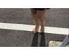 Japanese girl walks barefoot in the park and street part3