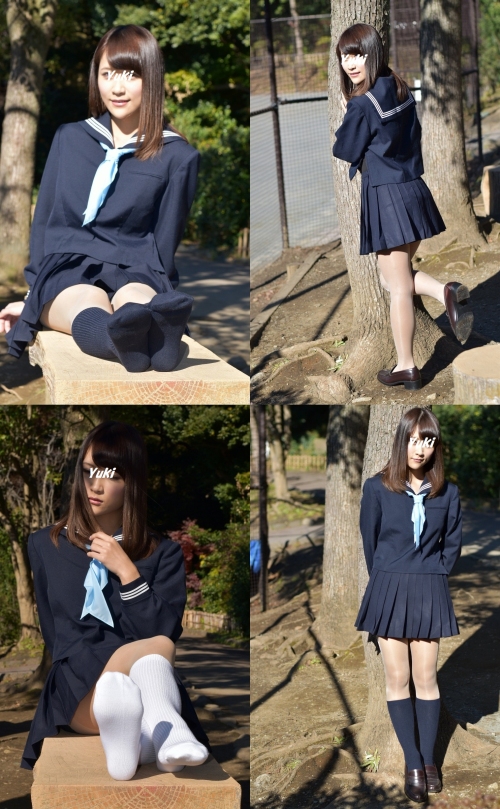 Yuki#6／セーラー服＆ベージュストッキング＆紺・白ソックス ダウンロード
