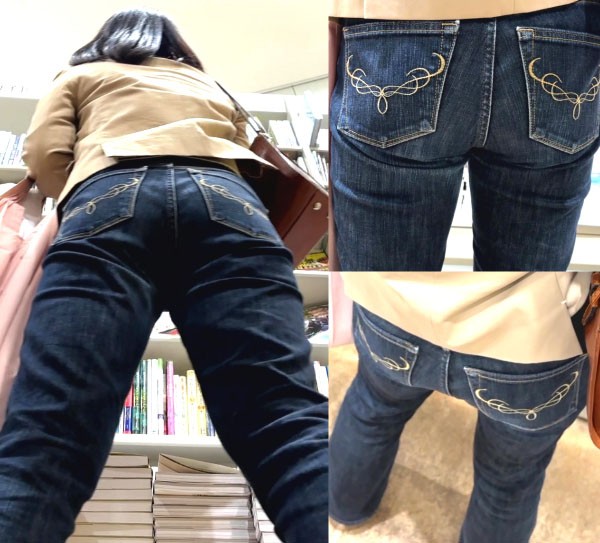 Gcolle 眩しすぎる激レアステッチ 高貴すぎる美魔女奥様の濃紺デニム【街中風景148】 dmdm125.mp4 989888