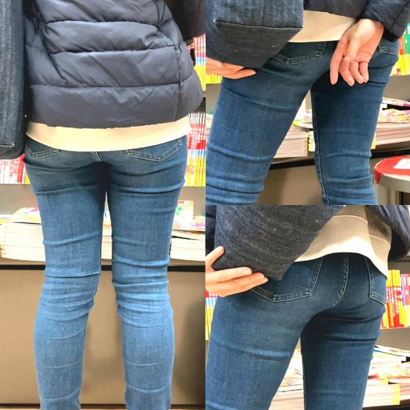 Gcolle 可愛らしいお尻を気にする仕草が堪らない 濃厚スキニーデニム奥様【街中風景155】 992364