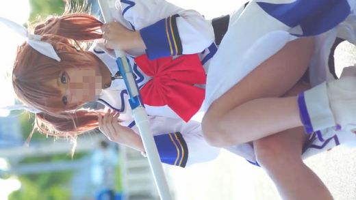 コミックマーケット コスプレ 魔法少女パンチラレイヤーさん ★対面強風めくれパンチラ はみ出し コミケ 17分 gallery photo 2