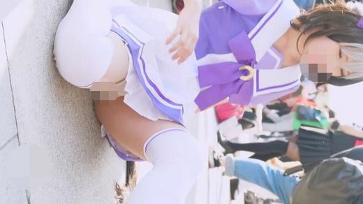 セット商品★コミックマーケット コスプレ 神風★ ハミパンチラドアップ★ 制服制服純白パンチラ お尻突き出し gallery photo 1