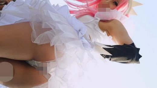 セット商品★コミックマーケット コスプレ 神風★ ハミパンチラドアップ★ 制服制服純白パンチラ お尻突き出し gallery photo 2