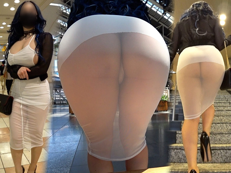 【爆乳Kカップ】爆尻モロ透けの超ド級美女！規格外デカ乳×極薄ワンピで街中ノーブラ挑発──激シコ確定ッ!!