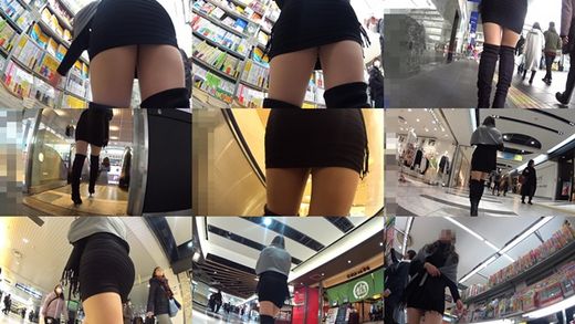 【高画質】ミニスカ&ブーツ☆巻き髪OLさんの街歩き