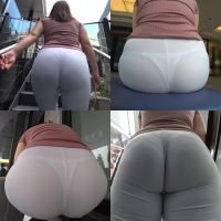 [Deca-ass sister's city walk]  T-back and ripe big butt that em