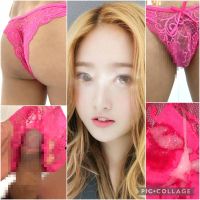 Blond Japanese girl's panty masturbation.