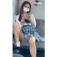 撮影日記198　続・超久しぶりの激カワ美脚モデルが再登場！！元祖超美脚美人Jを電車内で撮影【※完全主観20分超撮影】 