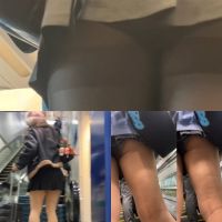３動画収録：ミニスカで下から見上げたらパンツで丸出しで歩くエロ尻さん！ 