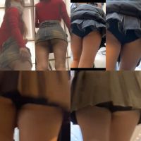 3動画収録:ミニスカで下から見上げたらパンツで丸出しで歩くエロ尻さん!第二弾
