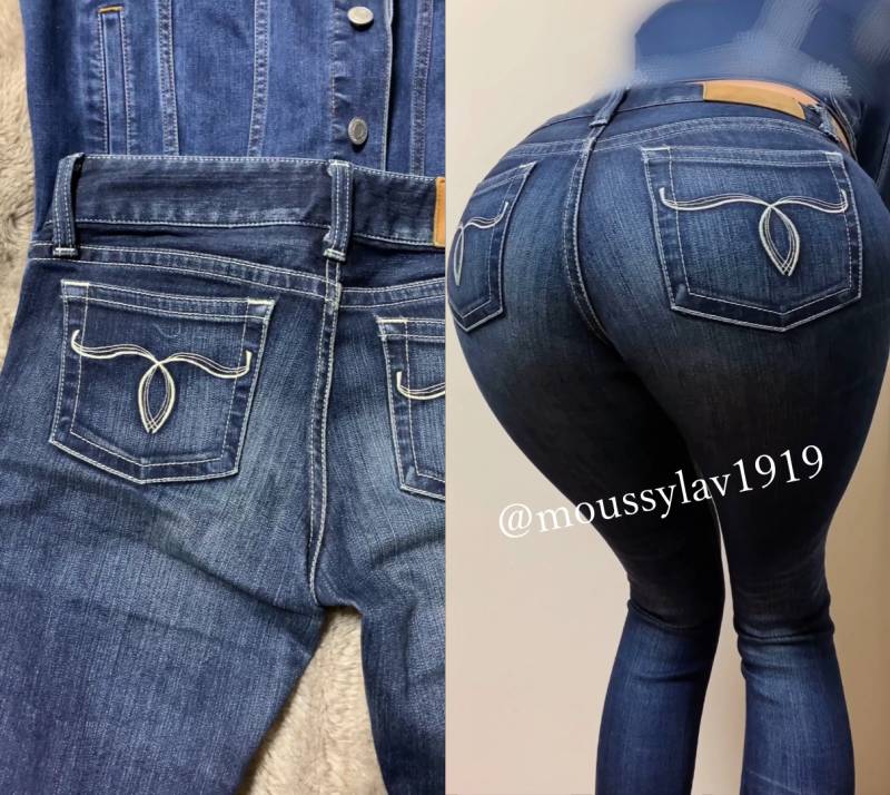 moussyデニム&amp;#128086;スキニージーンズ&amp;#10024;デカ尻つきだして尻コキ&amp;#10084;&amp;#65039;