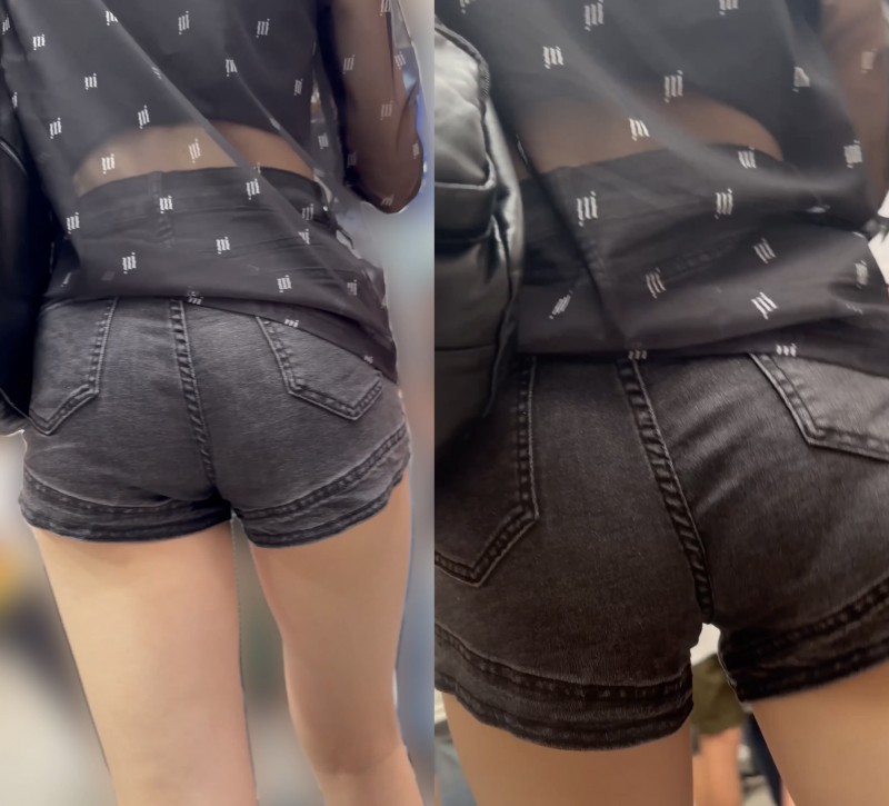 Gcolle デニムのショートパンツに美脚がセクシーな美女 990771