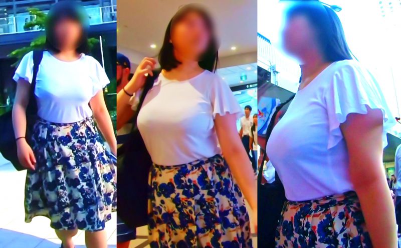 No.233デカ！ズシ！の爆乳揺れを街中で堂々とさらすその根性に周りの乳フェチ男たちはもはや茫然のお嬢さん