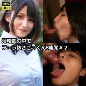 【脚立フェラ有】色白ハーフが薄暗闇の中でフェラ抜きごっくん5連発